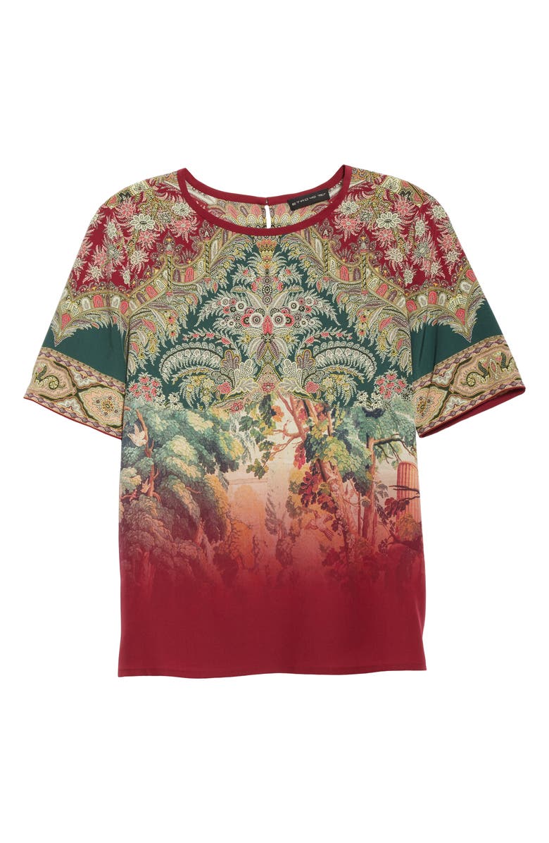 Etro Dégradé Paisley Print Silk Top, Alternate, color, 