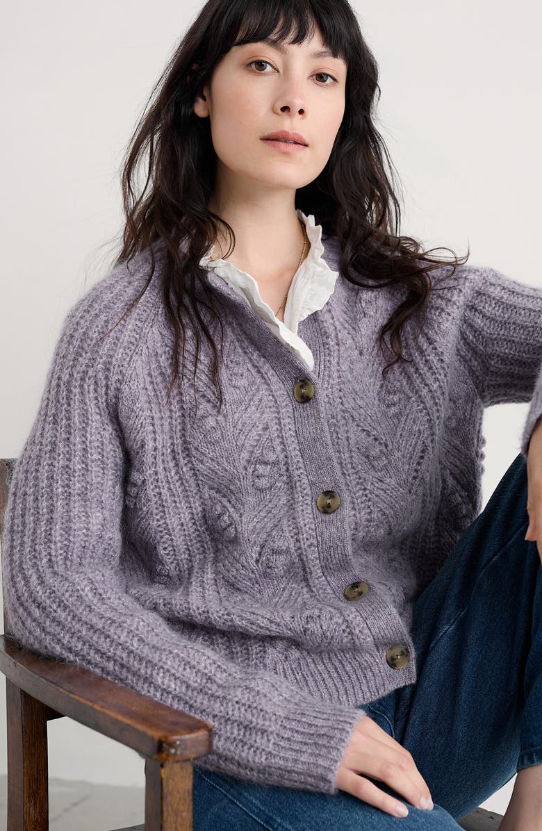 Seasalt Cornwall Sand Thistle Wool & Mohair Blend Cardigan, Alternate, color, 