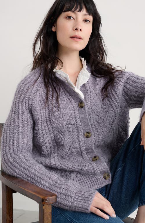 Seasalt Cornwall Sand Thistle Wool & Mohair Blend Cardigan In Purple