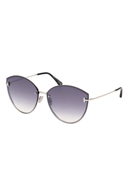 Tom Ford Evangeline 63mm Oversize Gradient Cat Eye Sunglasses In Blue