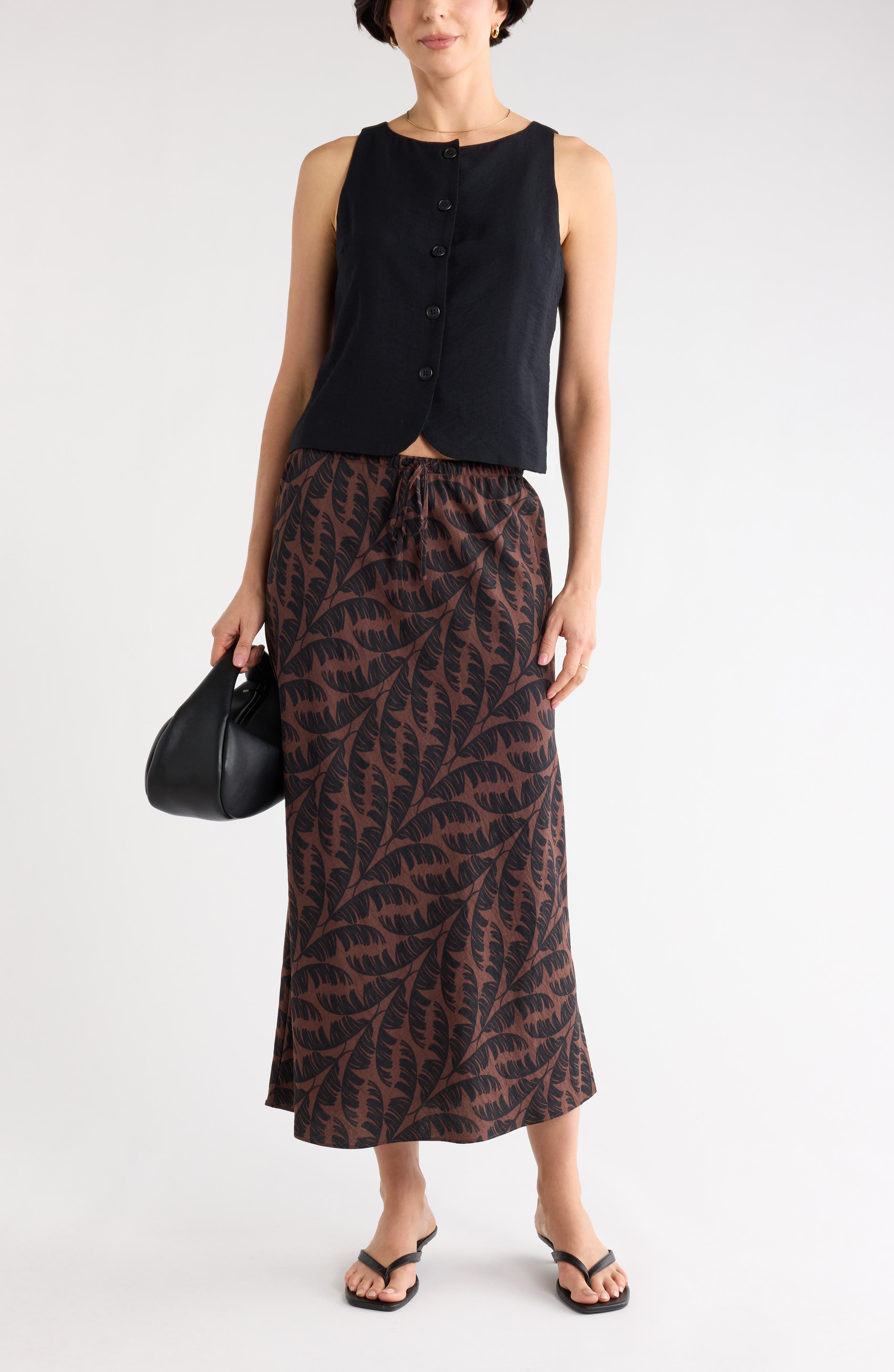 NORDSTROM RACK Textured Button Front Vest