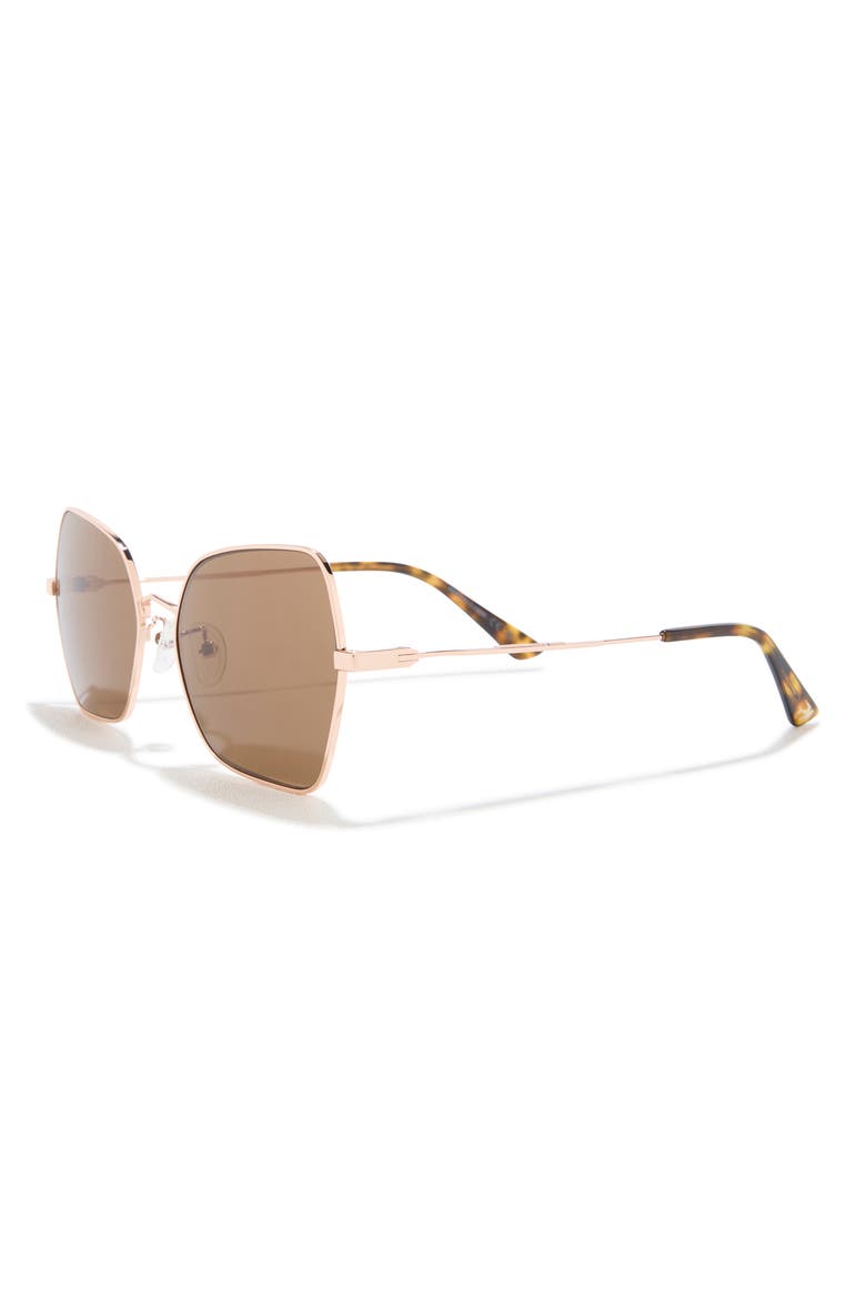 55mm Polarized Butterfly Sunglasses, Alternate, color, GOLD GOLD BROWN