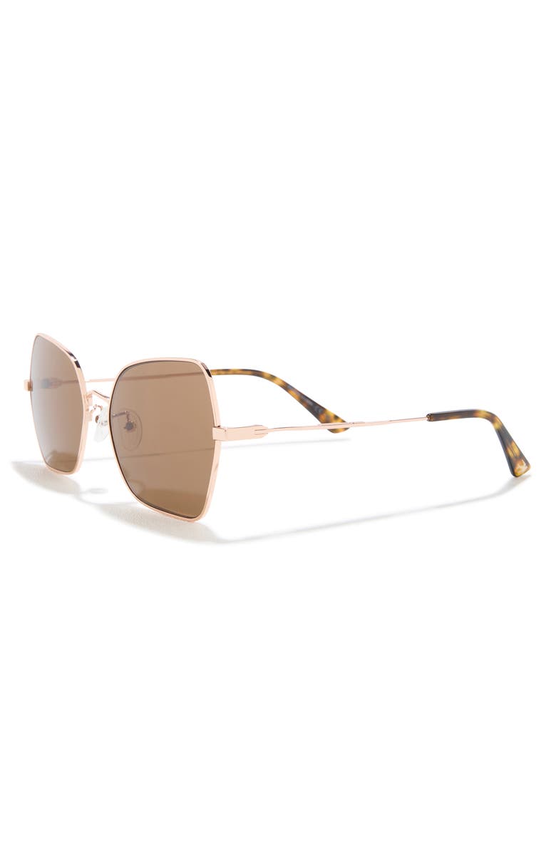 MCQ 55mm Polarized Butterfly Sunglasses, Alternate, color, Gold Gold Brown