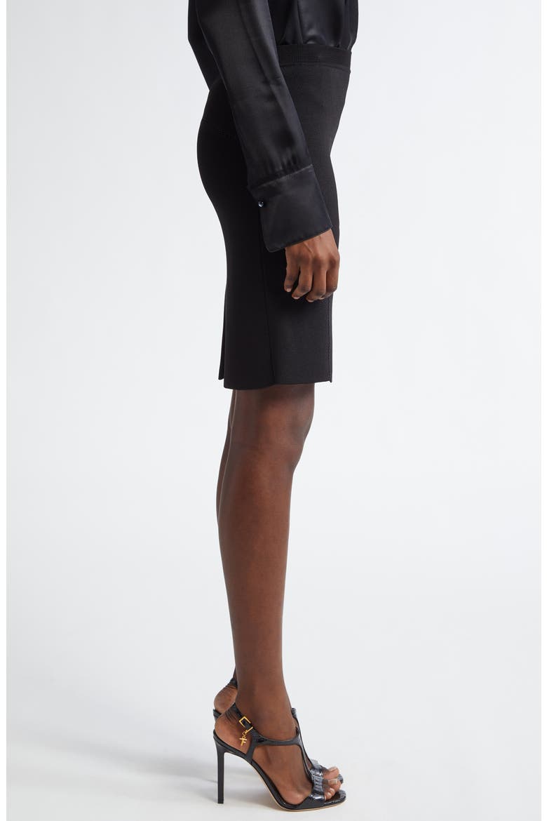 Openwork Embroidery Inset Sweater Skirt, Alternate, color, LB999 BLACK
