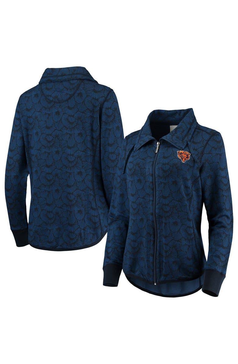 Tommy Bahama Women's Tommy Bahama Navy Chicago Bears Sport Shell We Dance Tri-Blend Full-Zip Sweatshirt, Main, color, 