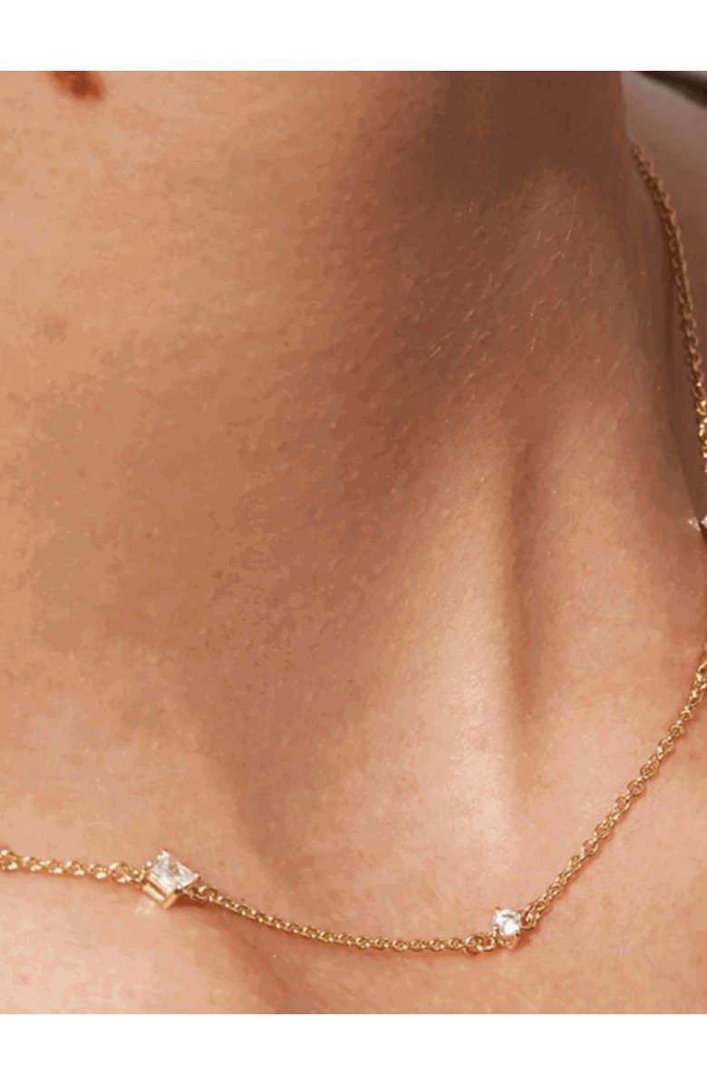 Hollywood Sensation Starfall Necklace with Oval, Round, and Princess Cut Cubic Zirconia, Alternate, color, 