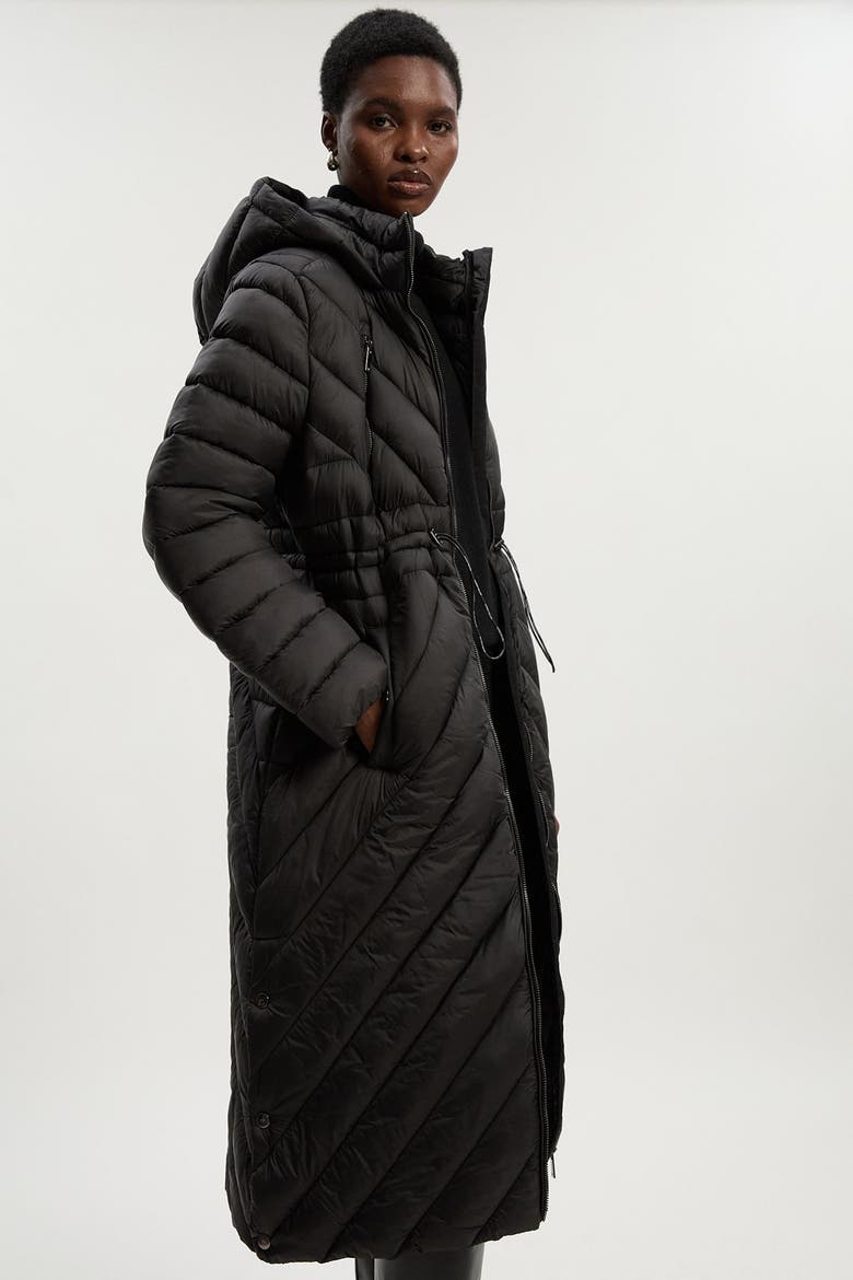 Lightweight Knee Length Packable Coat, Main, color, Black
