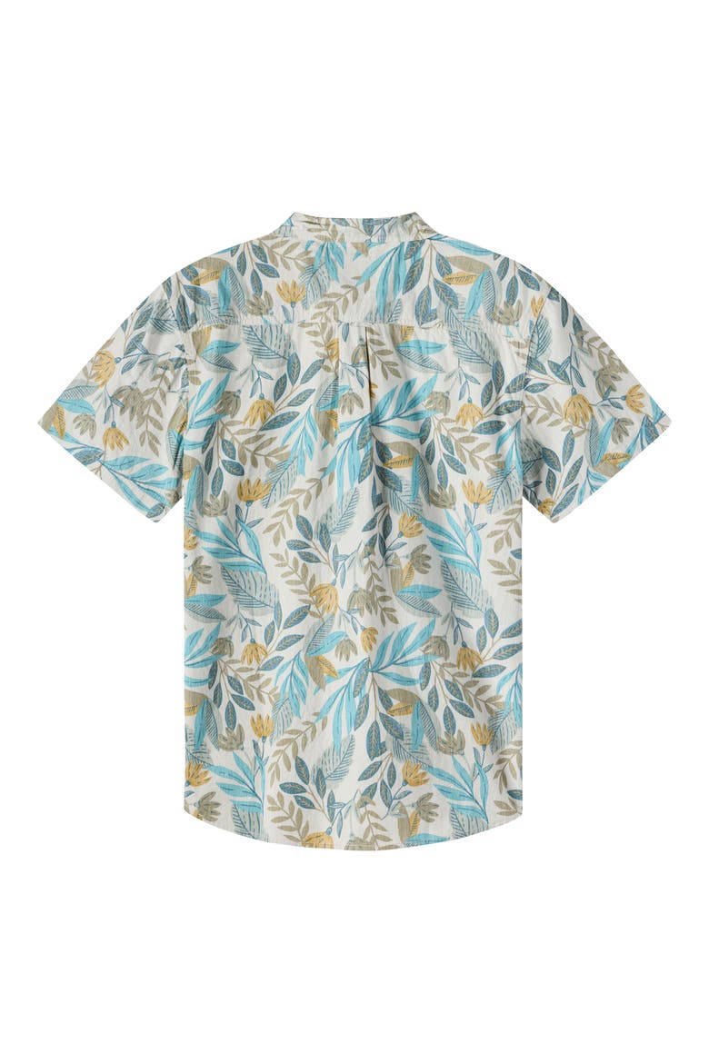 Kids' Terrace Print Short Sleeve Button-Up Shirt, Alternate, color, LIGHT KHAKI