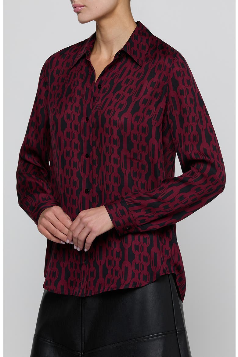 Nina Silk Shirt, Alternate, color, BLACK/ MERLOT RED FIGARO CHAIN