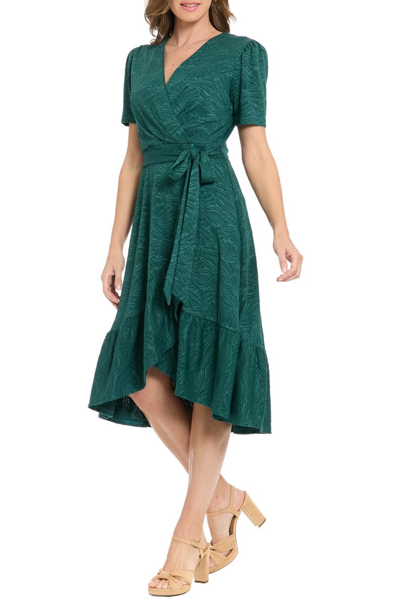 London Times Ruffle Faux Wrap Midi Dress, Alternate, color,