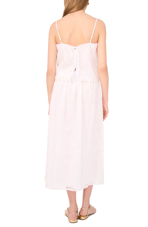 1.state Tiered Cotton Eyelet Midi Skirt In White