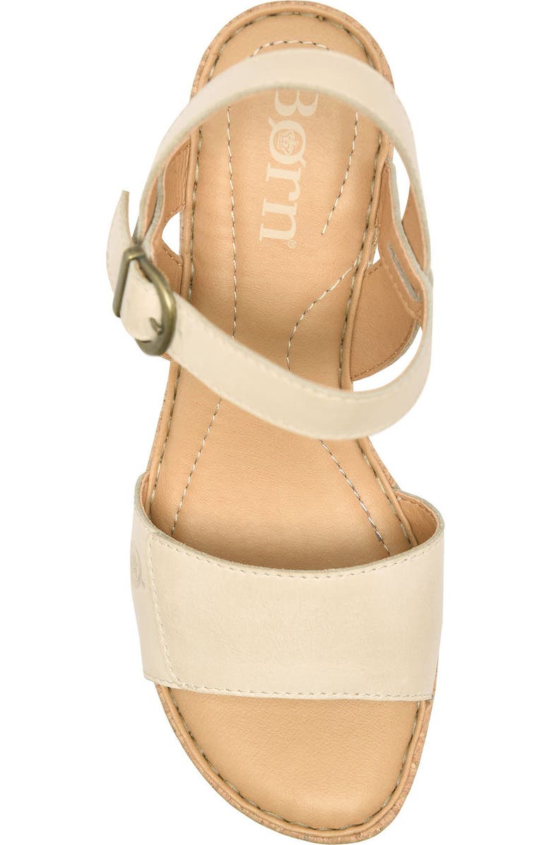 Børn Janine Platform Wedge Sandal, Alternate, color, Cream Leather