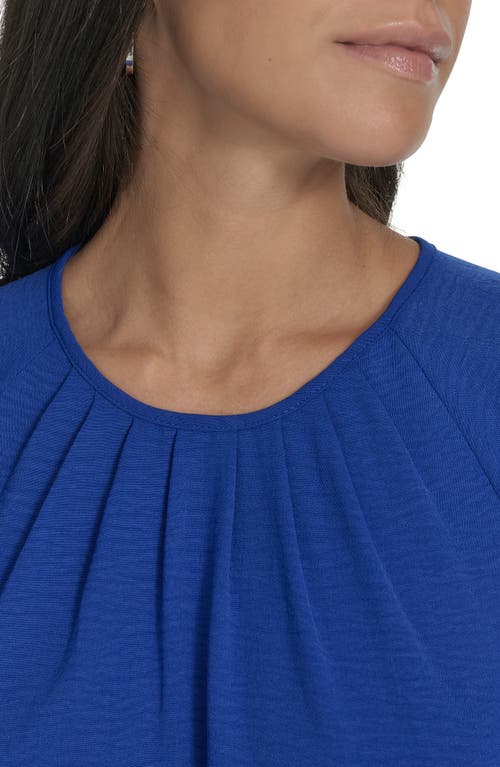 Calvin Klein Aerowash Flutter Sleeve Pleated Dress In Ultramarine