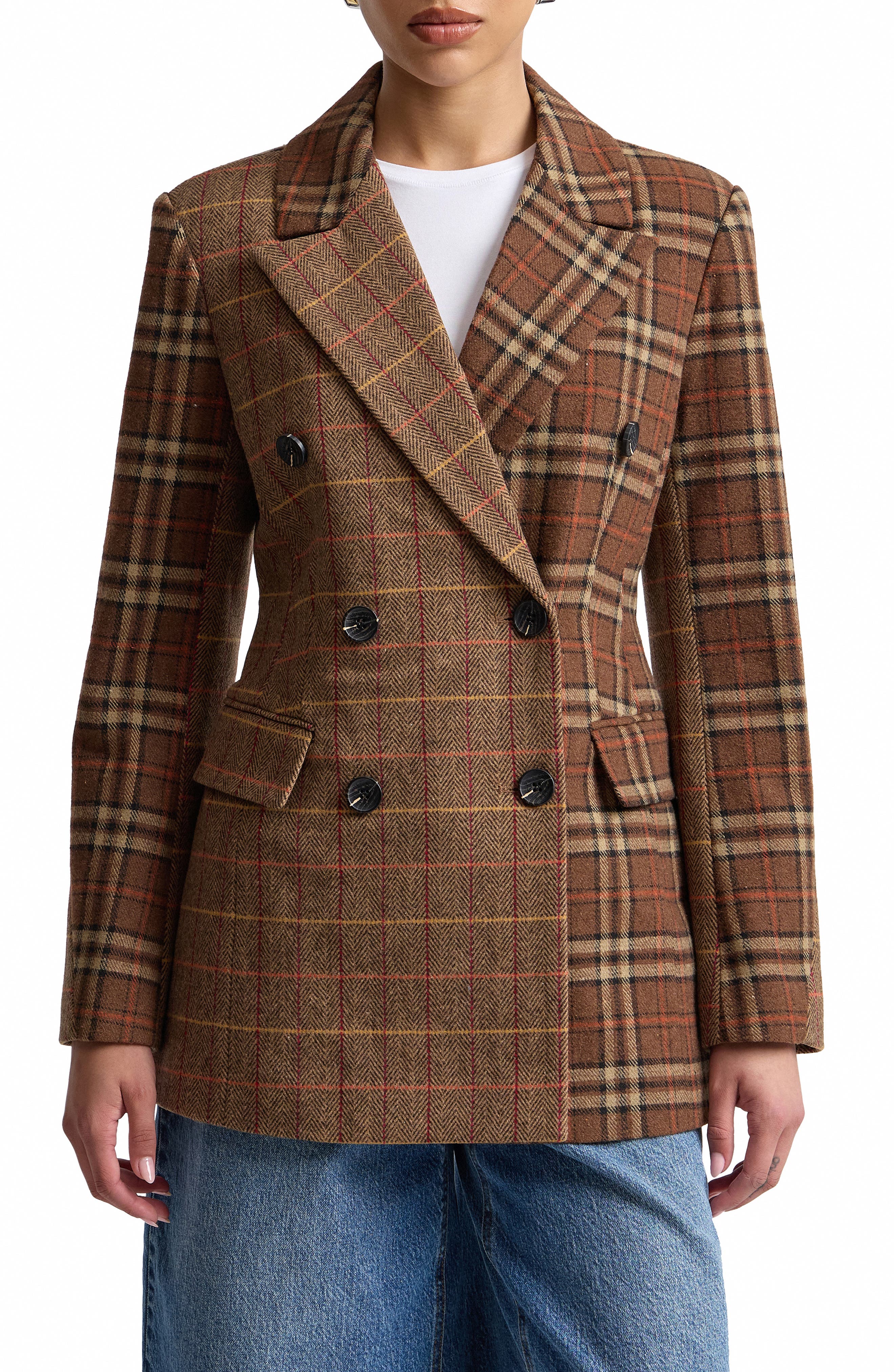 selected BROWN CHEVRON PLAID