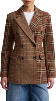 Avec Les Filles Mixed Plaid Hourglass Jacket