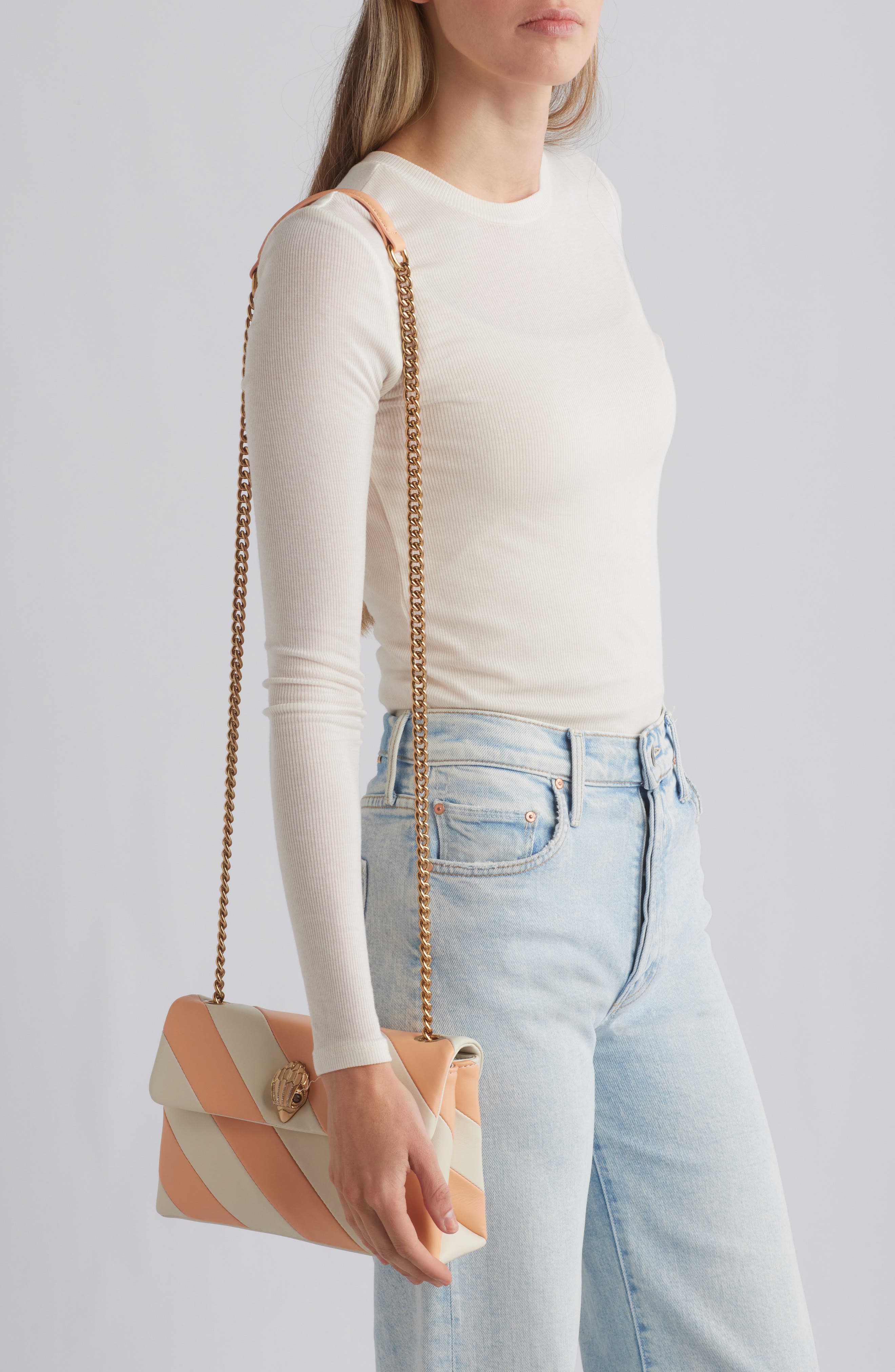 Kurt Geiger London Medium Kensington Leather Convertible Crossbody Bag, Alternate, color, 