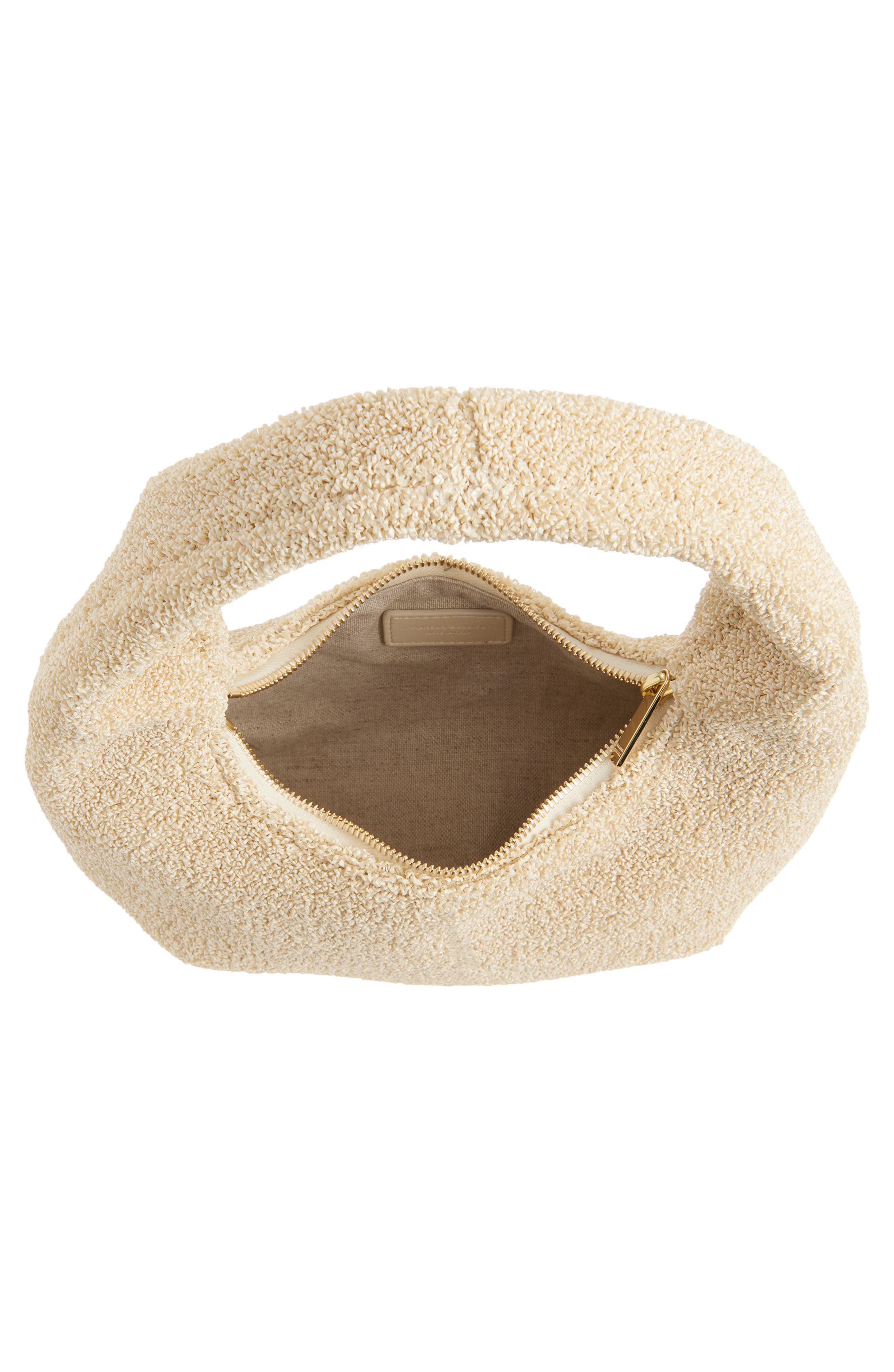 Mansur Gavriel Mini Gnocchi Faux Shearling Hobo Bag, Alternate, color, Jasmine