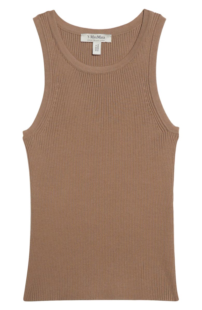 Max Mara Amburgo Cotton Rib Tank, Alternate, color, Beige