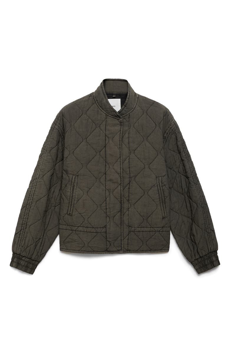 MANGO Quilted Bomber Jacket, Alternate, color, 