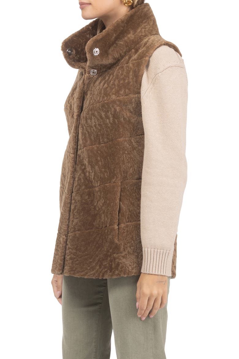 Reversible Genuine Shearling Vest, Alternate, color, CAMEL/CAMEL