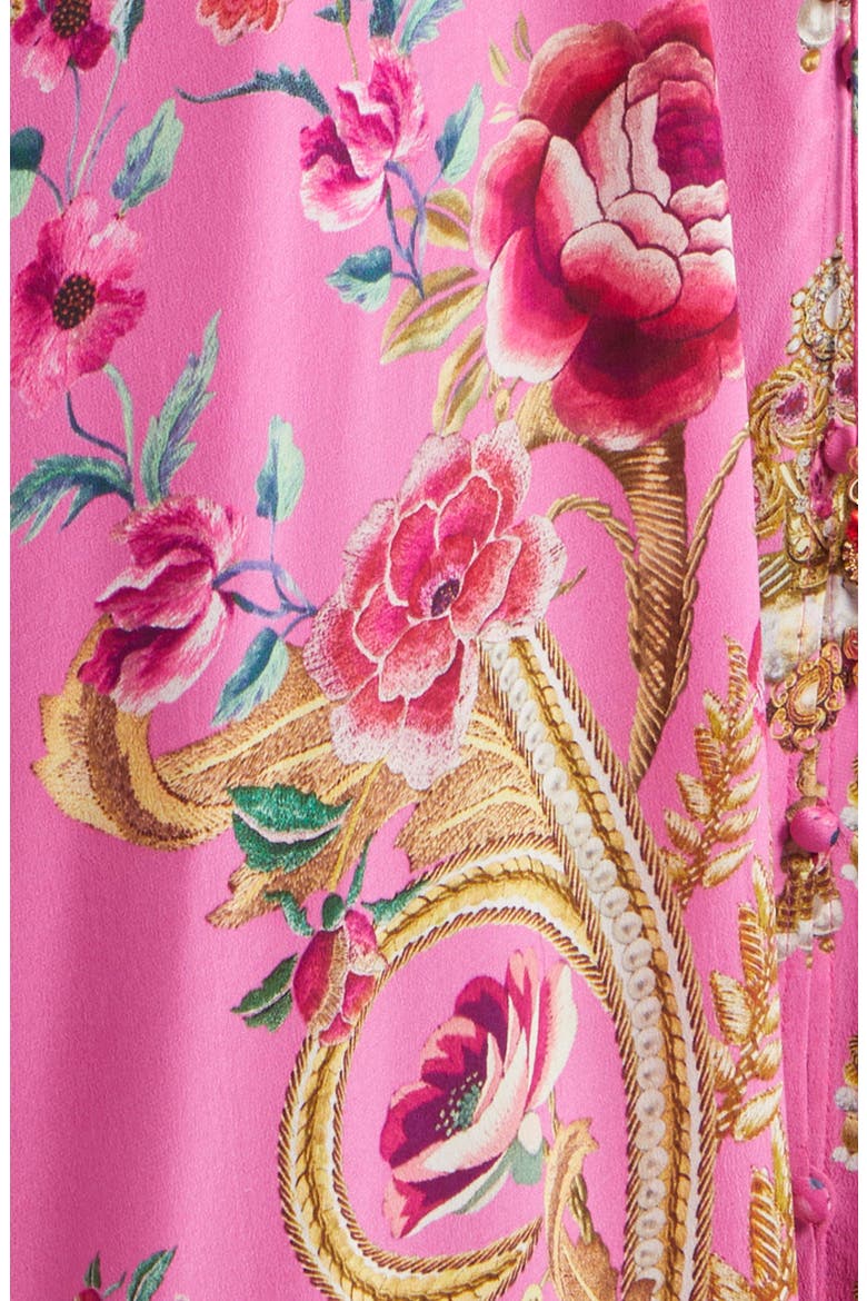 Floral V-Neck Silk Midi Dress, Alternate, color, MATADORA FLORA