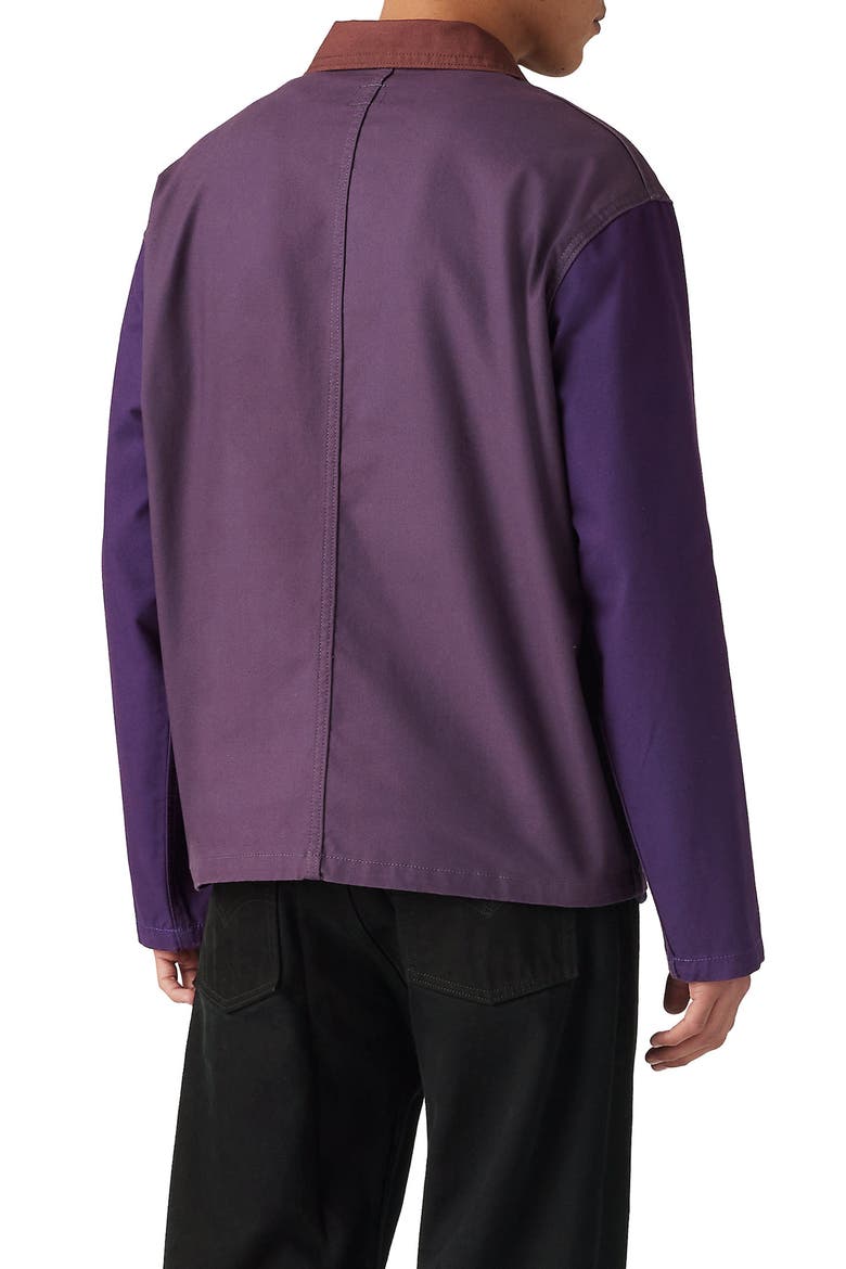 Skate Colorblock Garage Twill Jacket, Alternate, color, ROSES IN BLOOM PURPLE AND RED