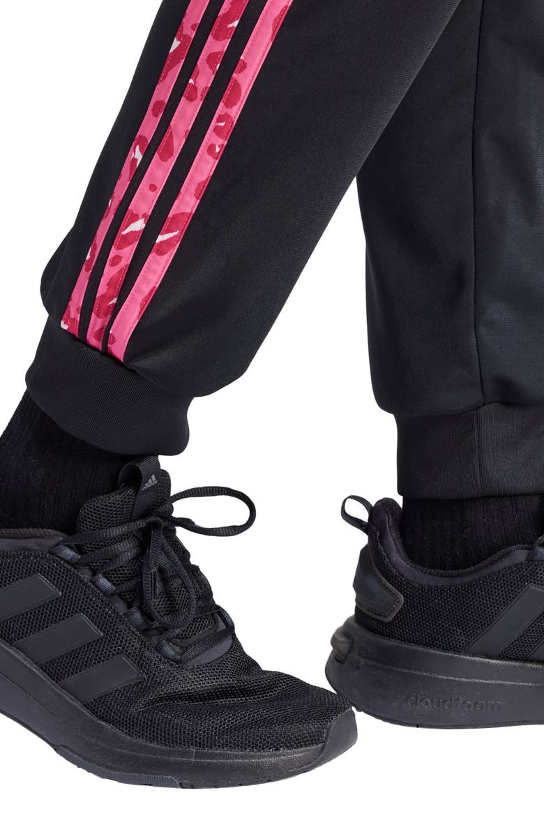 adidas Animal Print 3-Stripes Slim Tapered Track Pants, Alternate, color, 