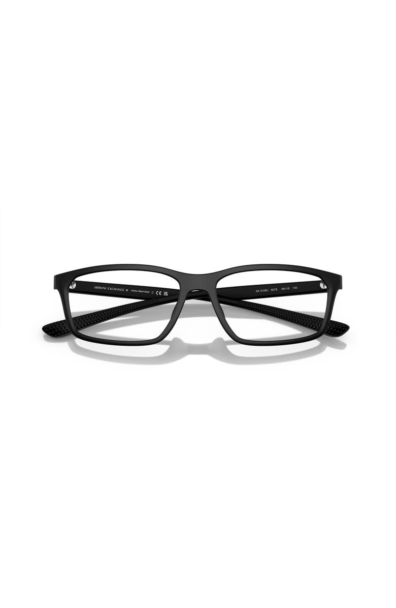 Armani Exchange 56mm Rectangle optical glasses, Alternate, color, Black