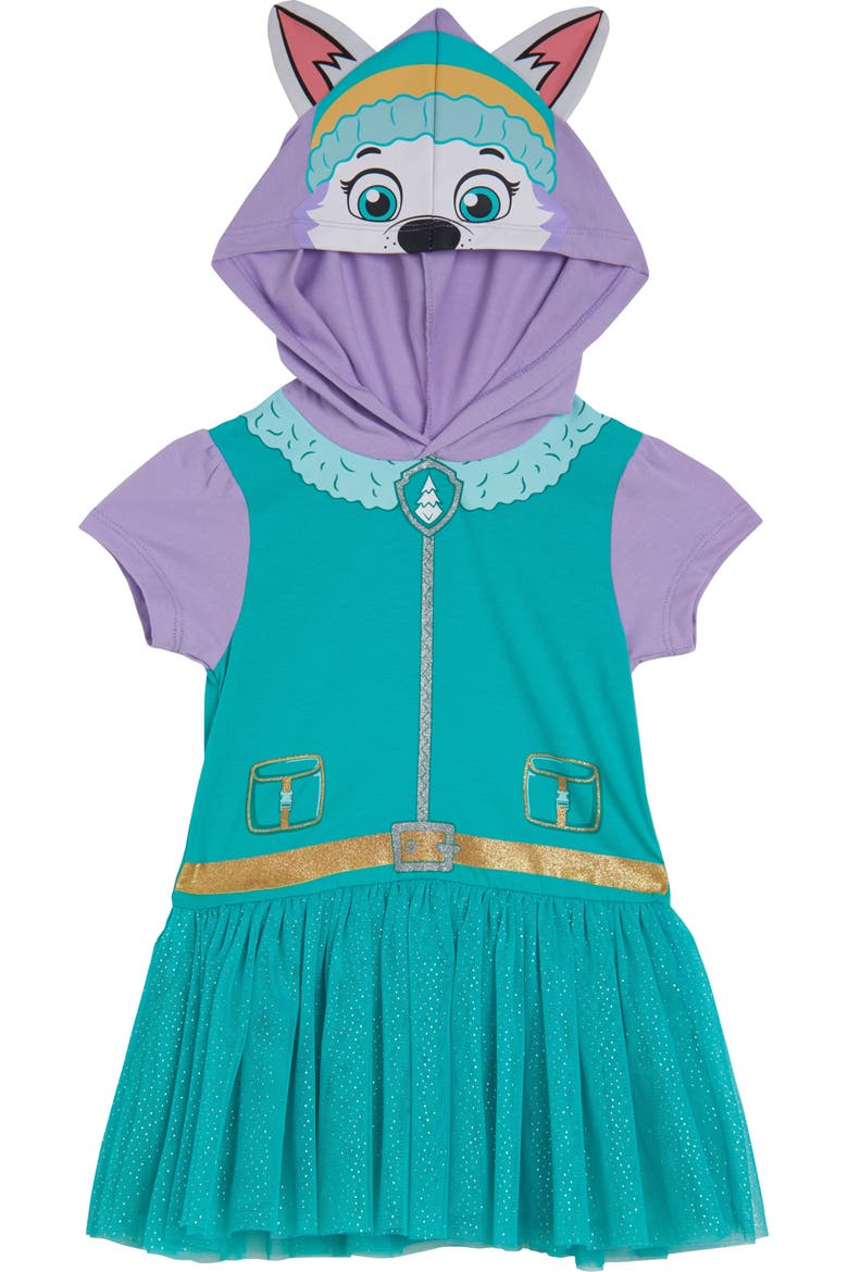 Hooded Tutu T-Shirt and Leggings Set, Alternate, color, Everest Teal Pink
