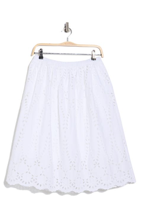 Gracie Cotton Eyelet Midi Skirt