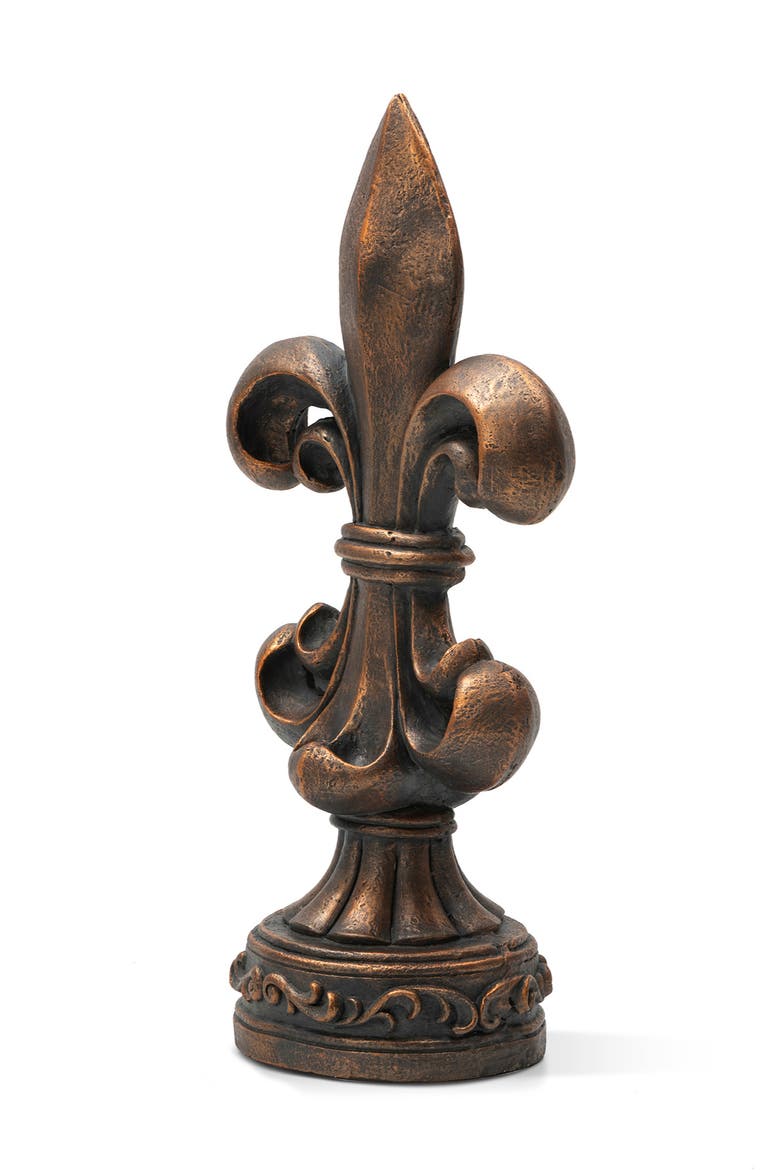 27.25"H MGO Standing Fleur De Lis French Holiness Garden Statue, Alternate, color, Brown