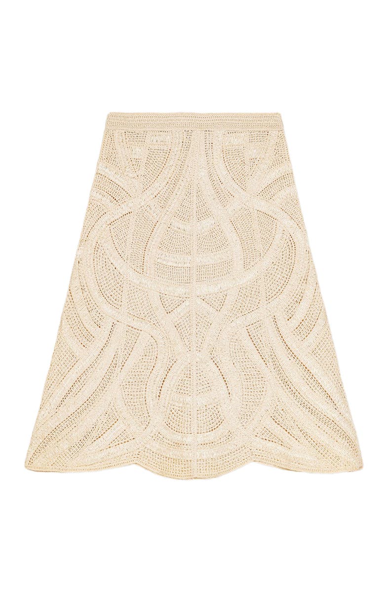 maje Long crochet skirt, Alternate, color, Beige