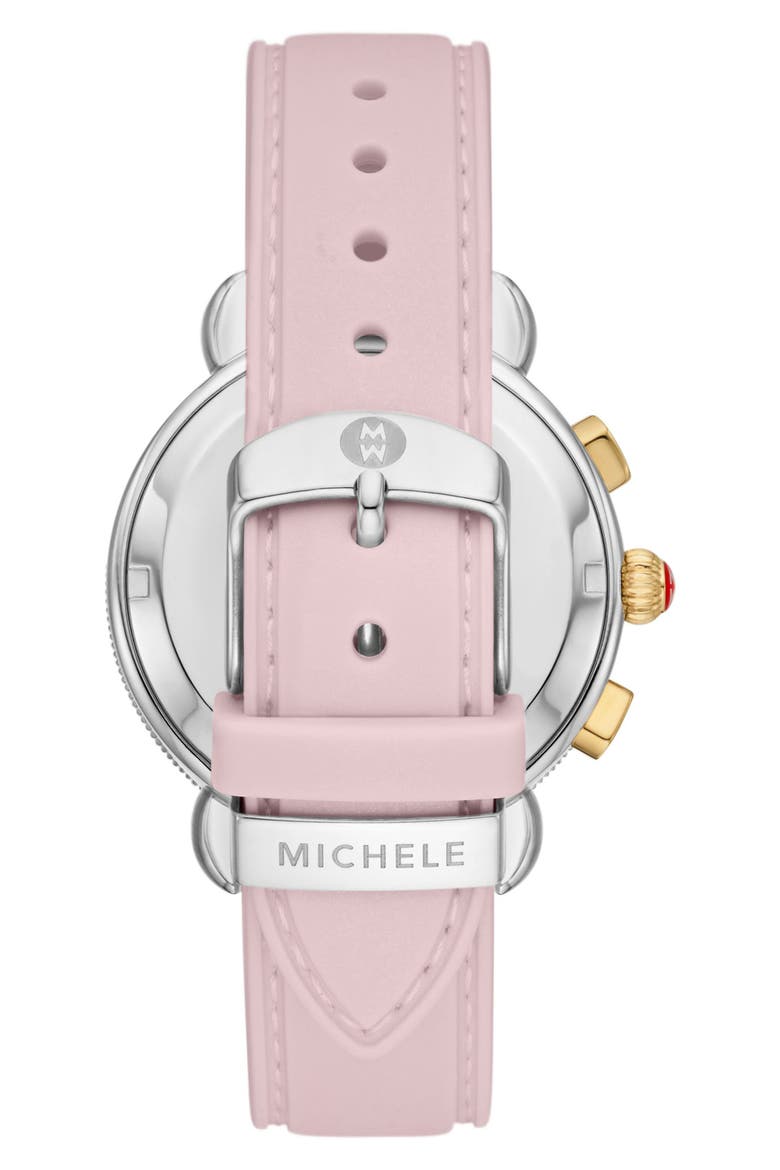 Sporty Sport Sail Chronograph Watch Head With Silicone Strap, 38mm, Alternate, color, PINK
