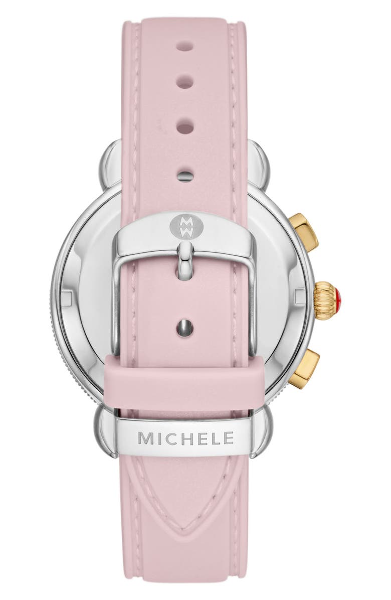 MICHELE Sporty Sport Sail Chronograph Watch Head With Silicone Strap, 38mm, Alternate, color, 