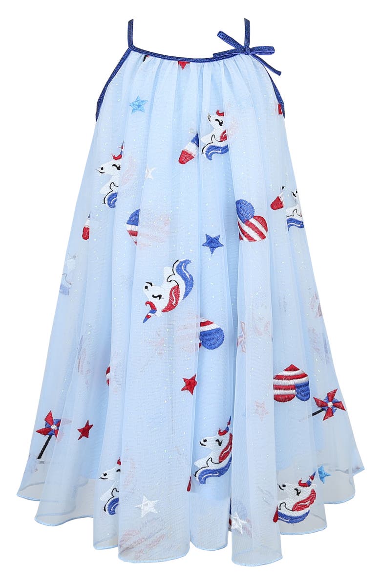 Zunie Kids' Embroidered Fourth of July Dress, Main, color,
