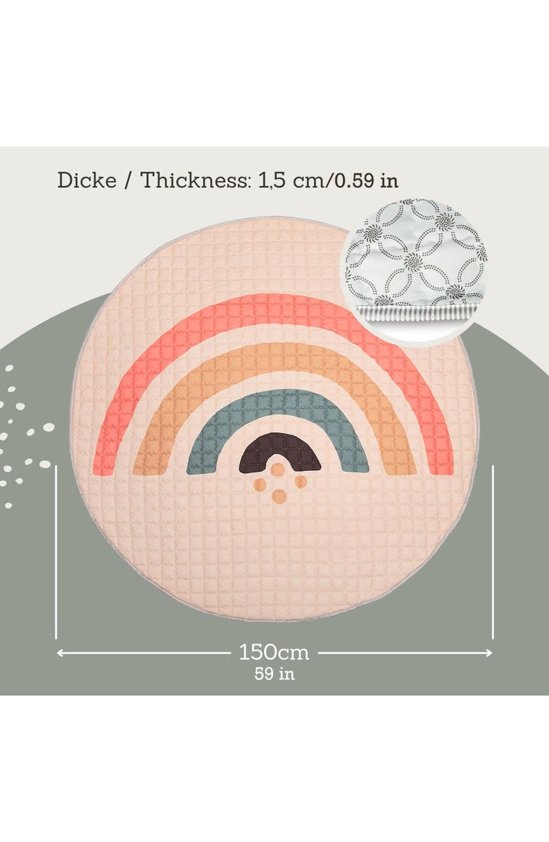 Hakuna Matte Quilted Playmat, Boho Rainbow 59 Inch Circle, Alternate, color, Multicolored
