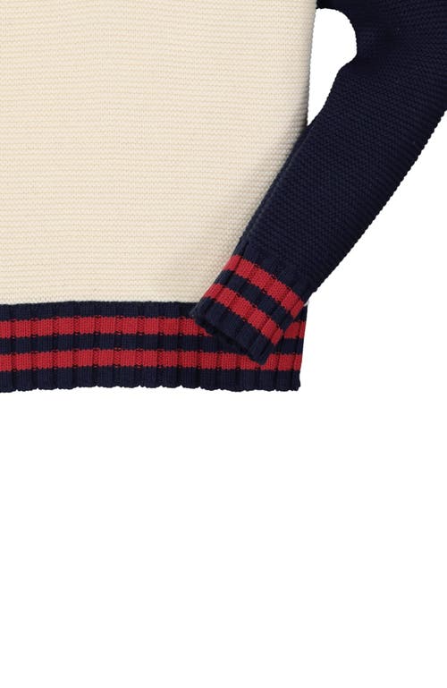 Hope & Henry Baby Boys' Half Zip Ski Sweater, Infant In White