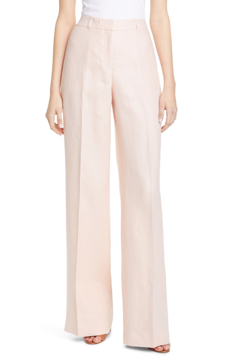 Lafayette 148 New York Dalton Wide Leg Linen Pants, Main, color,