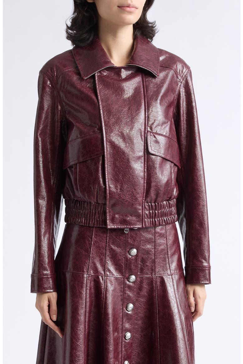 Alexander Faux Leather Jacket, Main, color, BLACK CHERRY