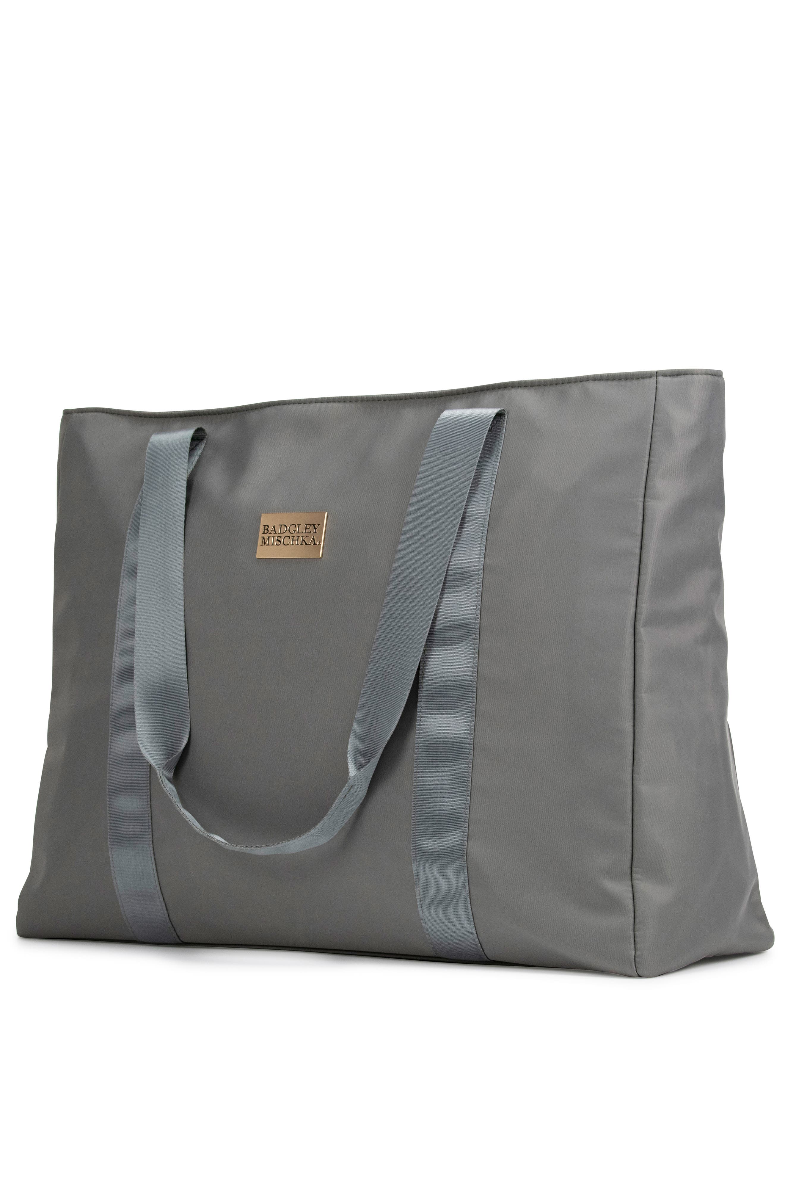 Uncomplicated Nylon Weekender Duffel Bag, Alternate, color, Grey