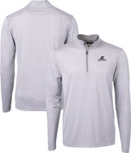 Cutter & Buck Men's Cutter & Buck  Gray/White Providence Friars Big & Tall Virtue Eco Pique Micro Stripe Recycled Quarter-Zip Pullover Top