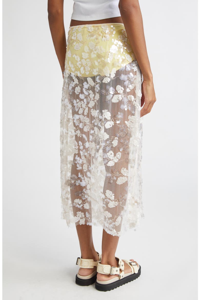 Wells Sequin Embellished Tulle Midi Skirt, Alternate, color, LIGHT YELLOW