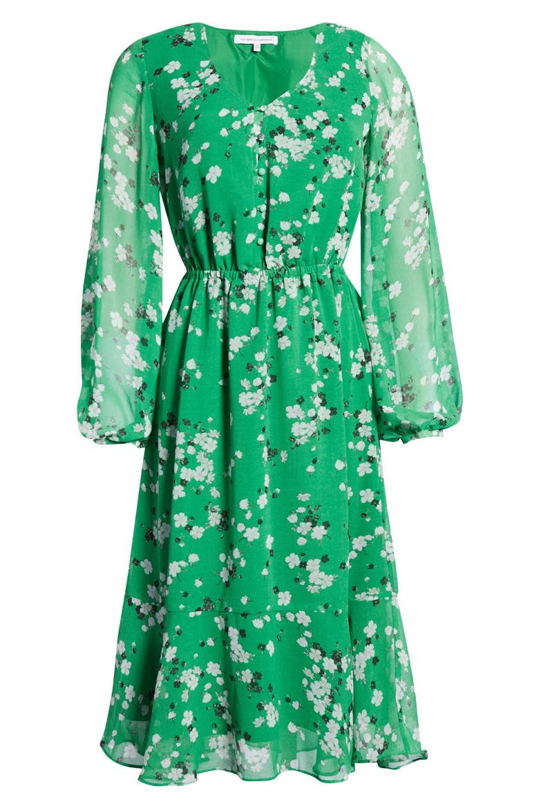 Rosalia Floral Print Long Sleeve Dress, Alternate, color, SHAMROCK