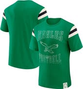 Darius Rucker Collection by Fanatics Men's Darius Rucker Collection by Fanatics Kelly Green Philadelphia Eagles Distressed Throwback Shoulder Stripe T-Shirt