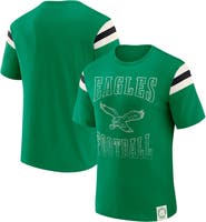 Darius Rucker Collection by Fanatics Men's Darius Rucker Collection by Fanatics Kelly Green Philadelphia Eagles Distressed Throwback Shoulder Stripe T-Shirt