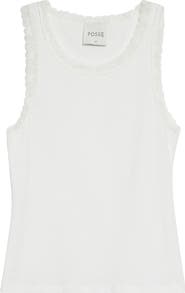 POSSE Roberta Lace Trim Cotton Tank