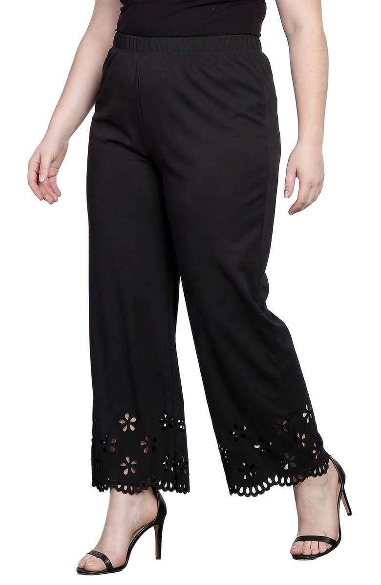 Standards & Practices Floral Eyelet Hem Pull-On Pants, Alternate, color, 
