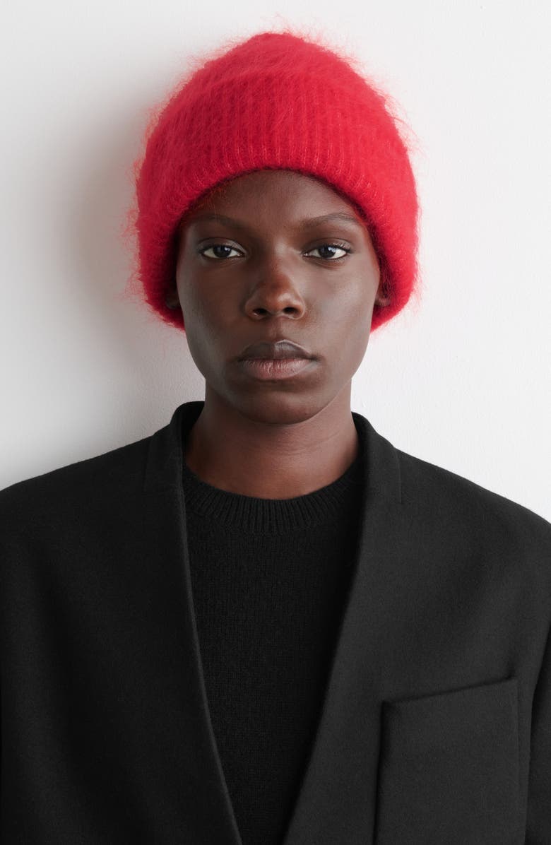 COS Mohair Blend Beanie, Alternate, color, Red Medium