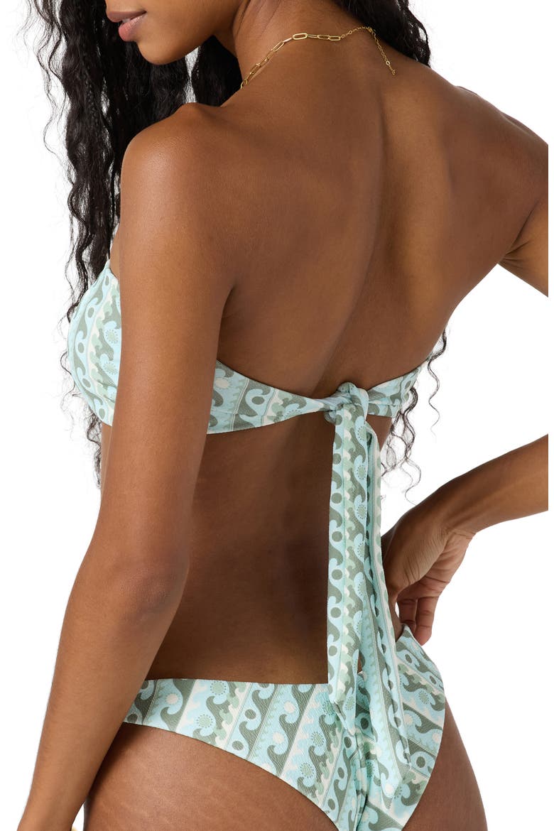 Balearic Waves Coast Bandeau Bikini Top, Alternate, color, STARLIGHT BLUE