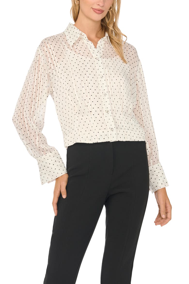 Pintucked Button Front Shirt, Main, color, NEW IVORY